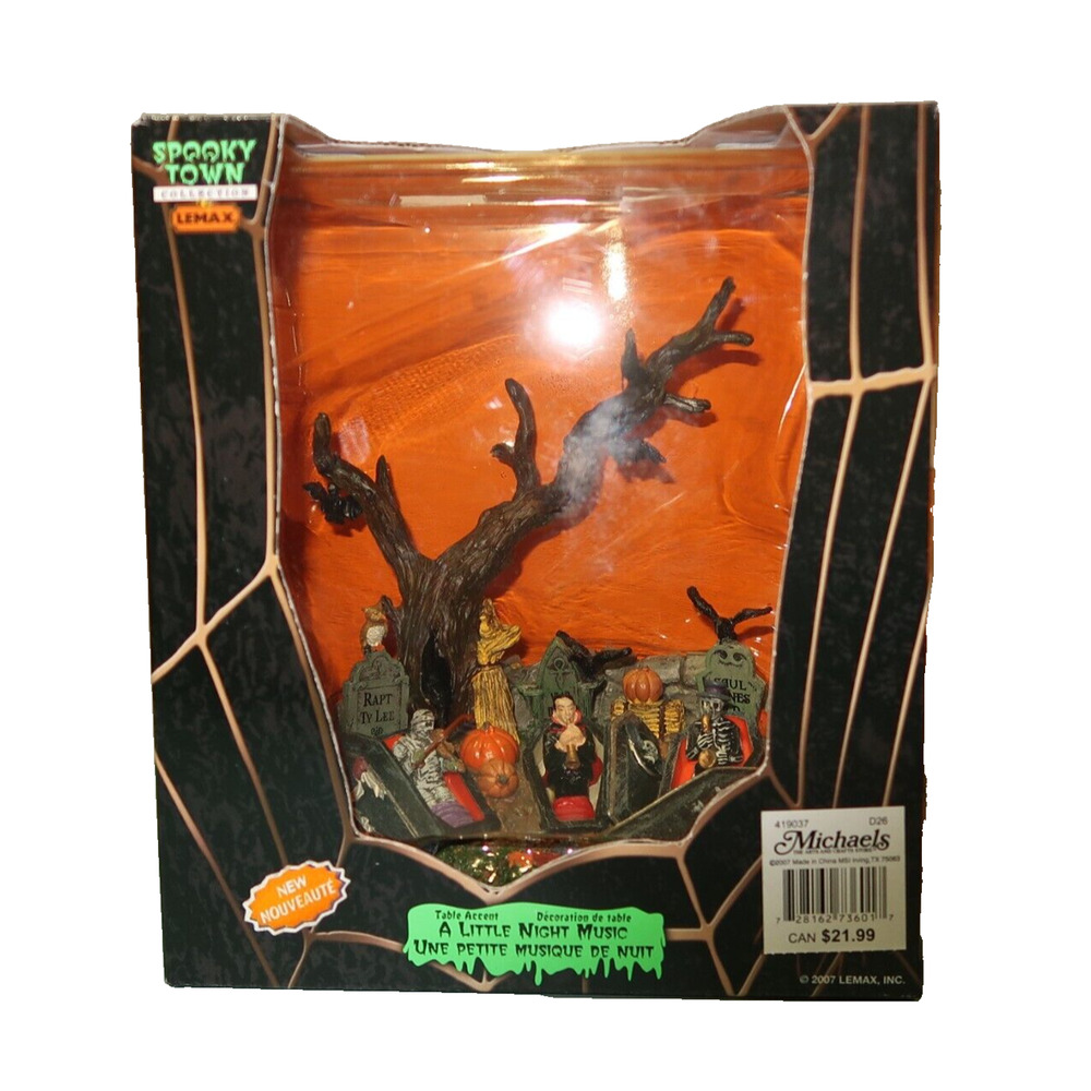 Lemax Spooky Town A Little Night Music Vampire Mummy Bats 2007 Halloween Decor